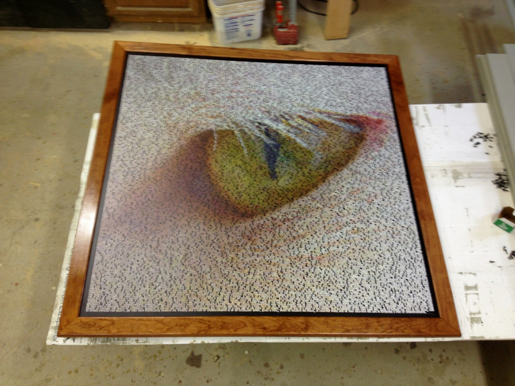 This picture in the series, along with the other 6, is now installed into its official location for ArtPrize 2014 at the First United Methodist Church, at 227 East Fulton Street, Grand Rapids, MI. This photo of it was taken right after it was framed, while it was still in the shop. Thank you, Mr. Lane Elmer :)